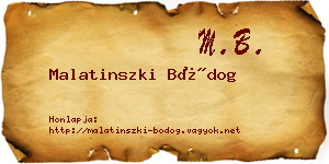 Malatinszki Bódog névjegykártya